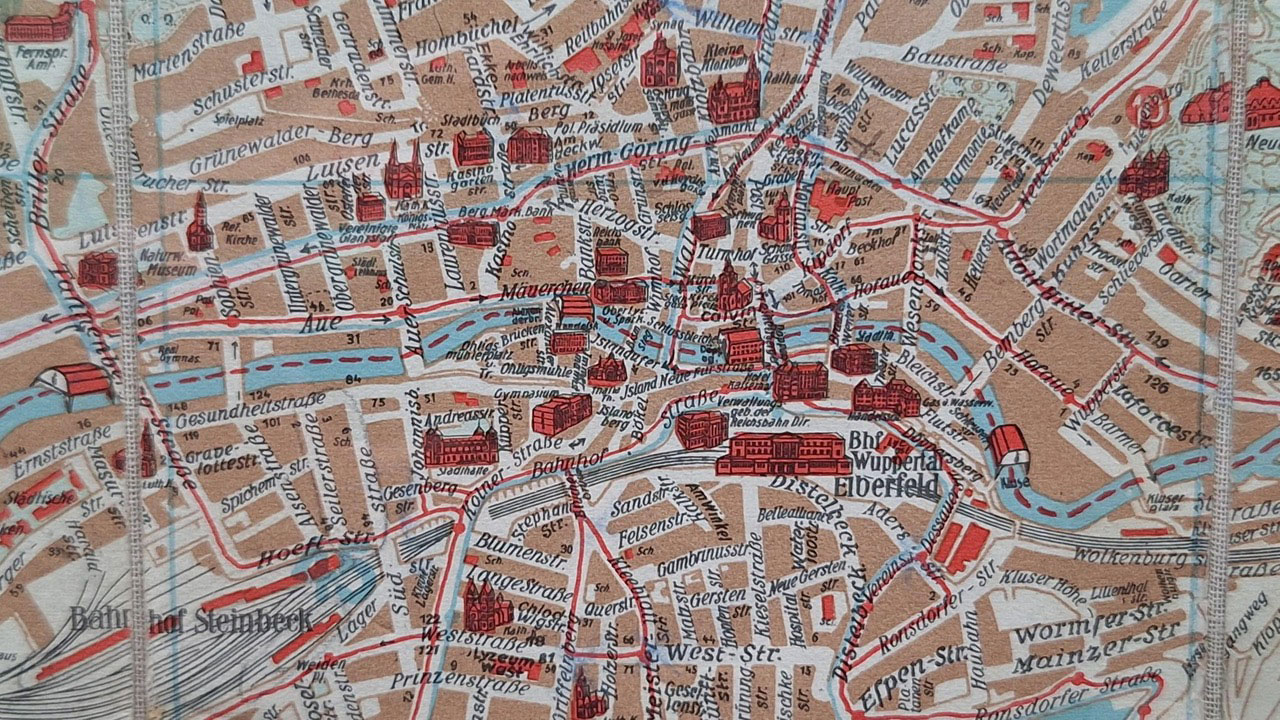 Karte Wuppertal 1933